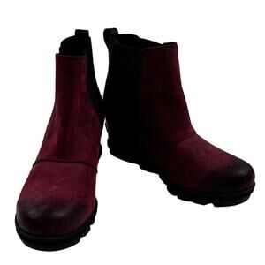 Sorel Joan of Arctic All Weather Leather Wedge Chelsea Boots Women's Size 6.5